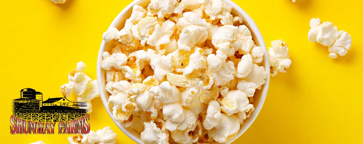 Popcorn Viewed From Above On Yellow Background